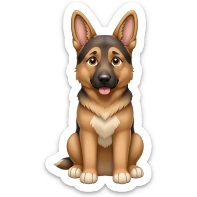 German shepherd dog with white paws, floppy ears sticker
