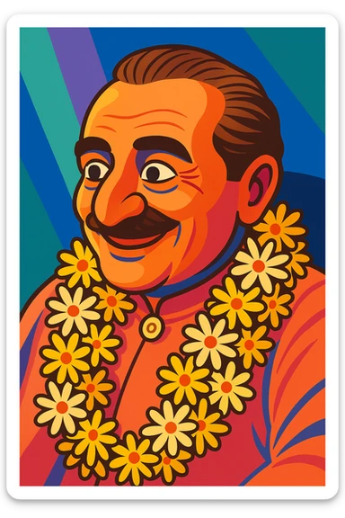 Create an animated cartoon version of this person with a lively facial expression and smooth, colorful shading in a vibrant toon style. sticker