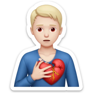 heart thumping out of chest person sticker