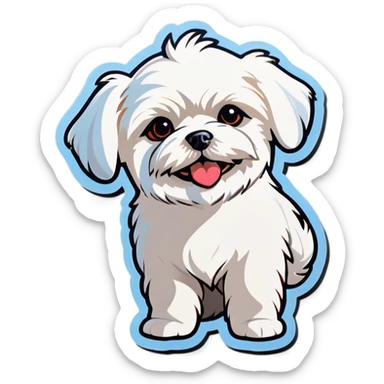 Maltese dog sticker