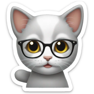 cute kitten with glasses sticker
