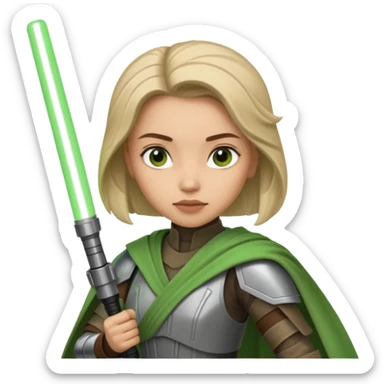 Ios 18, starwars green lightsaber jedi woman  sticker