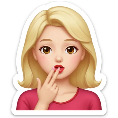 blowing a kiss blushing sticker