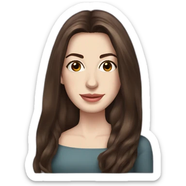 Anne Hathaway with long hair sticker