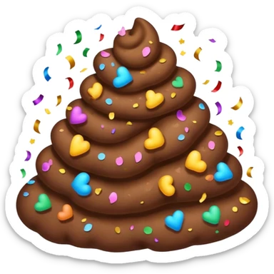 Kackehaufen mit Konfetti sticker