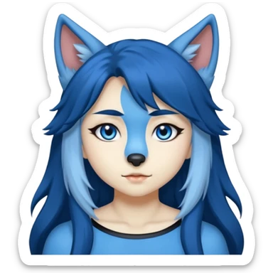 Blue colored wolf girl🐺  sticker