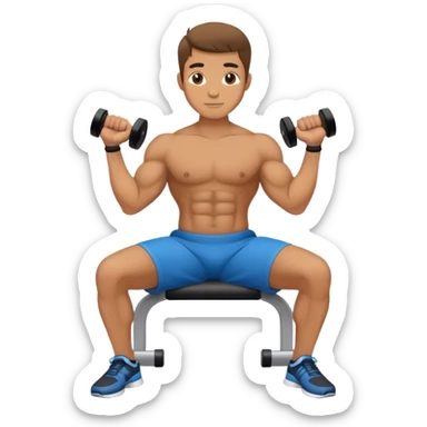 man seated weighted wrist curl sticker