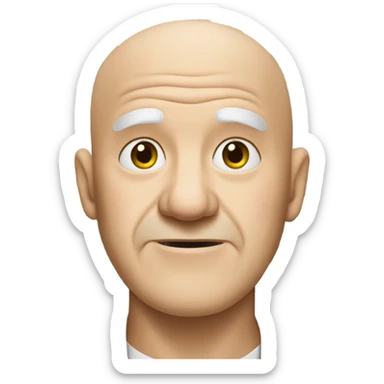 Bald old man holding bars in jail sticker