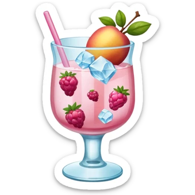 Emoji de una cóctel de frutas rosadas sticker