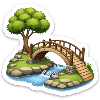 Small park bridge over a water stream sticker