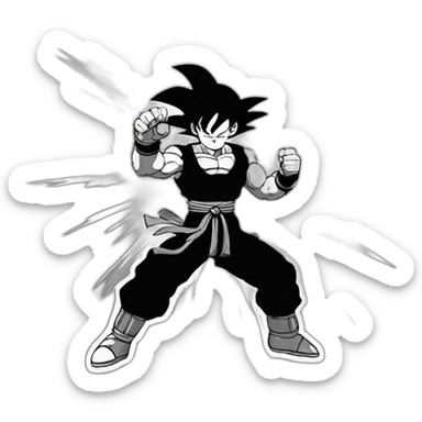 Goku doing a kamehameha in black and white sticker