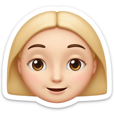 emoji with large shiny pleading eyes like 🥺, closed mouth smile and relaxed gently curved eyebrows like ☺️, soft and gentle expression sticker