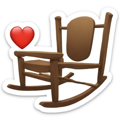 cozy rocking chair with a heart-shaped hole in the headboard sticker