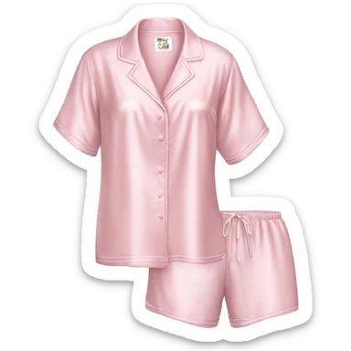 pale pink silky pajama set sticker