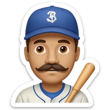 viejo bigote gorra beisbol sticker