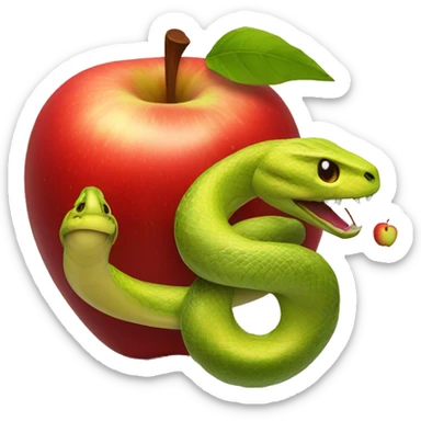RED Apple and snake sticker