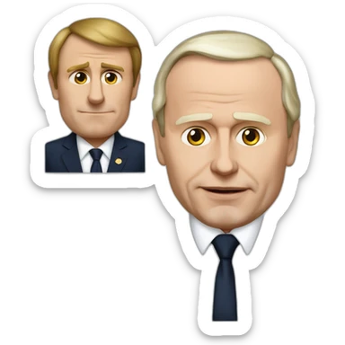 vladimir poutine fait un bras de fer avec emanuel macron sticker