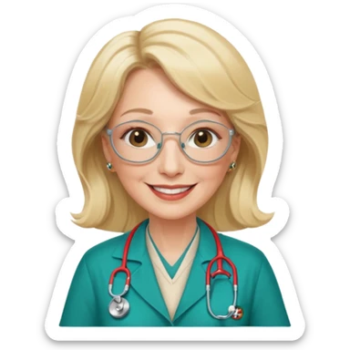 she is about 65 years old with blond hair, likes gucci, is a phd in cardiology sticker