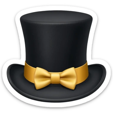 top hat with "$" print sticker