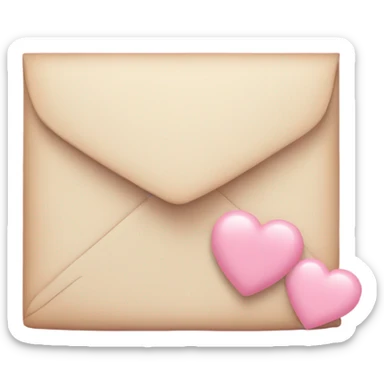 romantic letter with pastel pink hearts sticker