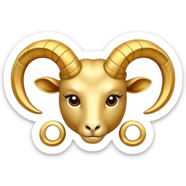 golden aries sign as a golden accessoire sticker