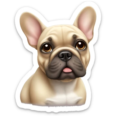 beige french bulldog sticker