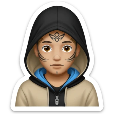 Con capuchas y tatuajes en la cara sticker