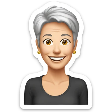 jamie lee curtis cartoon smiling wearing tee sticker