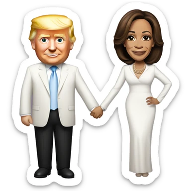 Kamala Harris married to Donald trump sticker
