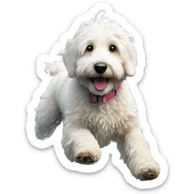 Bernedoodle doing water aerobics sticker