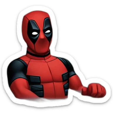 Deadpool's in jacuzzi sticker