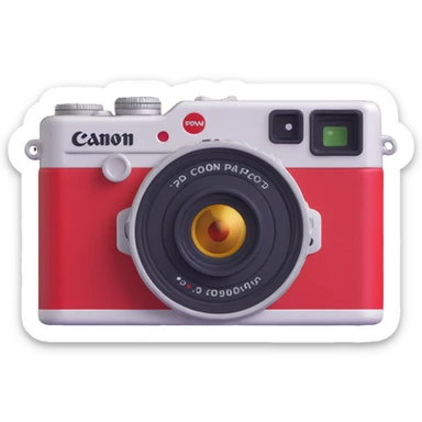 high quality 3D emoji of a Canon P rangefinder camera, detailed and realistic sticker