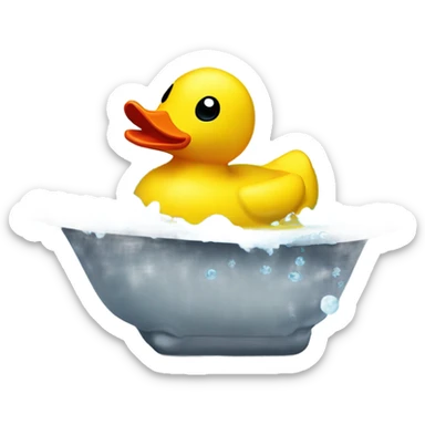 rubber duck in bath  sticker