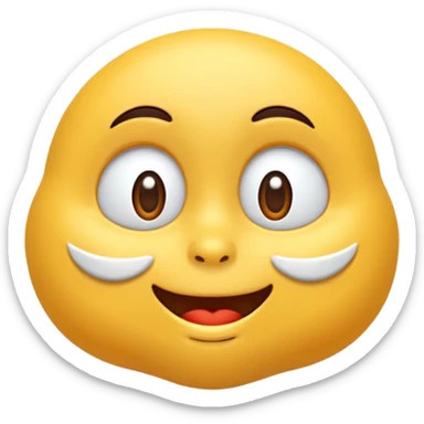 3d animasyon tarzında sevimli gözleri ve ağzı sonuna kadar açık çok şaşırmış bir bebek yüzü emojisi sticker