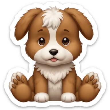 puppy with paws up in defeat sticker