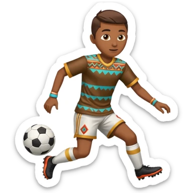 Águila real de nacionalidad mexicana con vestimenta de la cultura azteca que juegue fútbol sticker