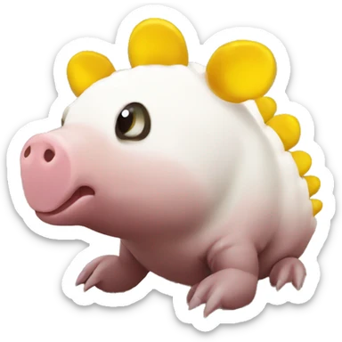 Rubber duck chubby round armadillo pig panda centipede armadillo wearing a crown sticker