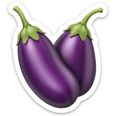 make an emoji of an egg plant with the tip peeled sticker