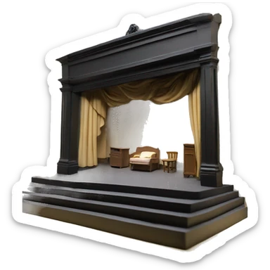 scenography scenic maquette model theatre set model maquette black sticker