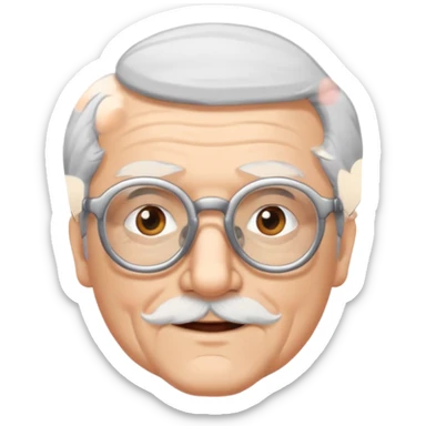 old man white neutral face with eyewear sticker