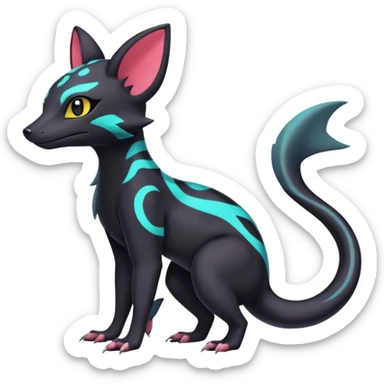 Neon pastel Salandit-Umbreon-Genet-Noivern-Civet-Hybrid (Full body) sticker