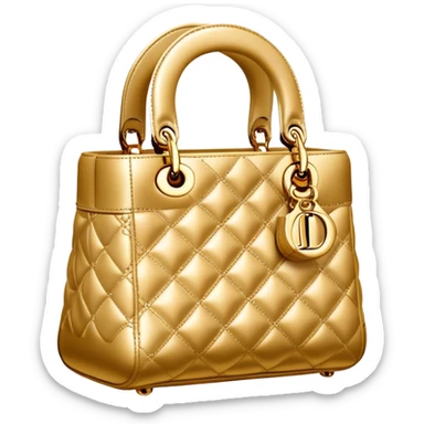 Lady Dior bag gold leather  sticker