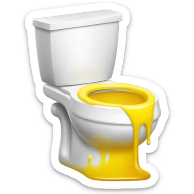 A toilet full of a yellow liquid   sticker