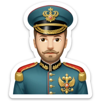 Nicholas II, Russian tsar, ornate military dress, no hat sticker