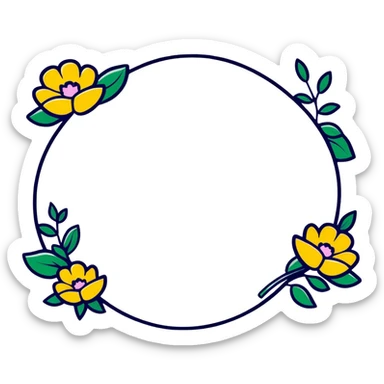 welcome banner with flowers sticker