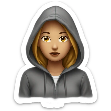 A girl with a hoodie « men’s are trash » sticker