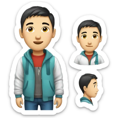 Kazakh student boy sticker