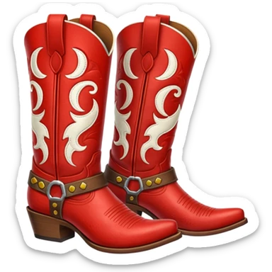 Red cowboy boots sticker