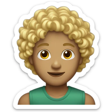 blonde curly mixed boy sticker