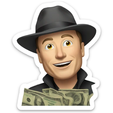Elon Reeve Musk Counting money sticker